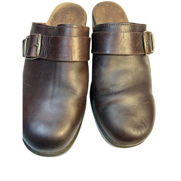Vintage Women’s Clogs Y2K Brown Leather Chunky Heel 7.5 estimated size** - Picture 4 of 10